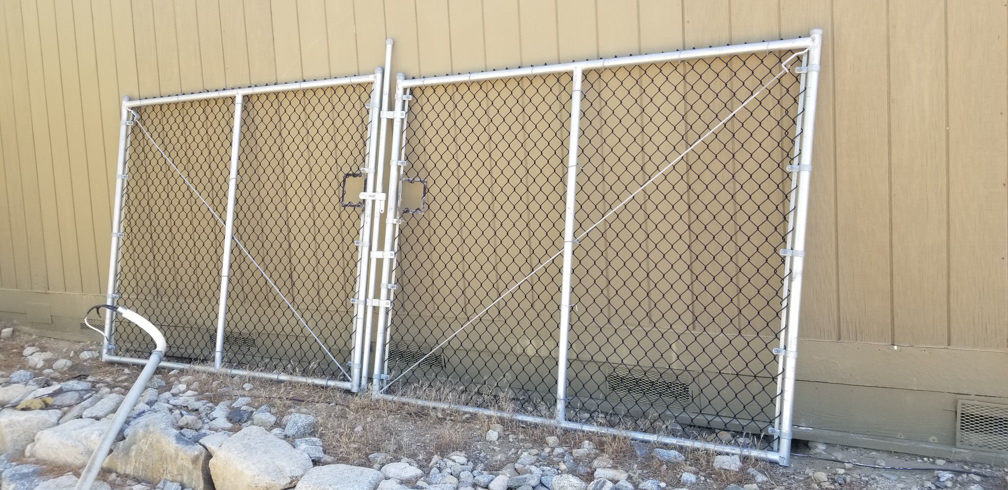 Pair of heavy duty chain link gates