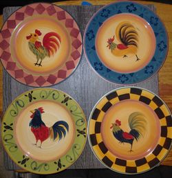 Rooster decorative plates(4)