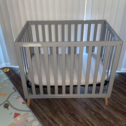 Gray Mini Crib