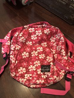 Pink Floral Print Small Backpack
