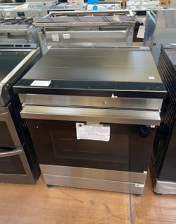 30 inch wide induction stove Samsung Stainless steel slide in