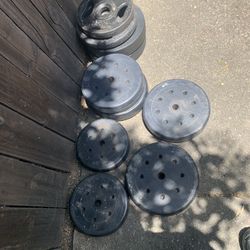 120 Lbs Of Weights, W/Straight Bar