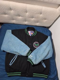 Vintage 1992 Philadelphia Eagles Logo Athletic Varsity Jacket Wool Denim XL
