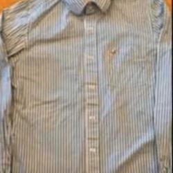 Men's Hollister Striped Button Front Long Sleeve - Size Large