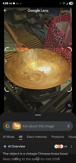 Vintage Solid Brass Bowl
