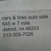 CARS & TIRES AUTO SALE