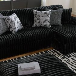 BRAND NEW Midnight-Madness 2-Piece Sofa With Chaise & Ottoman - Can Deliver!