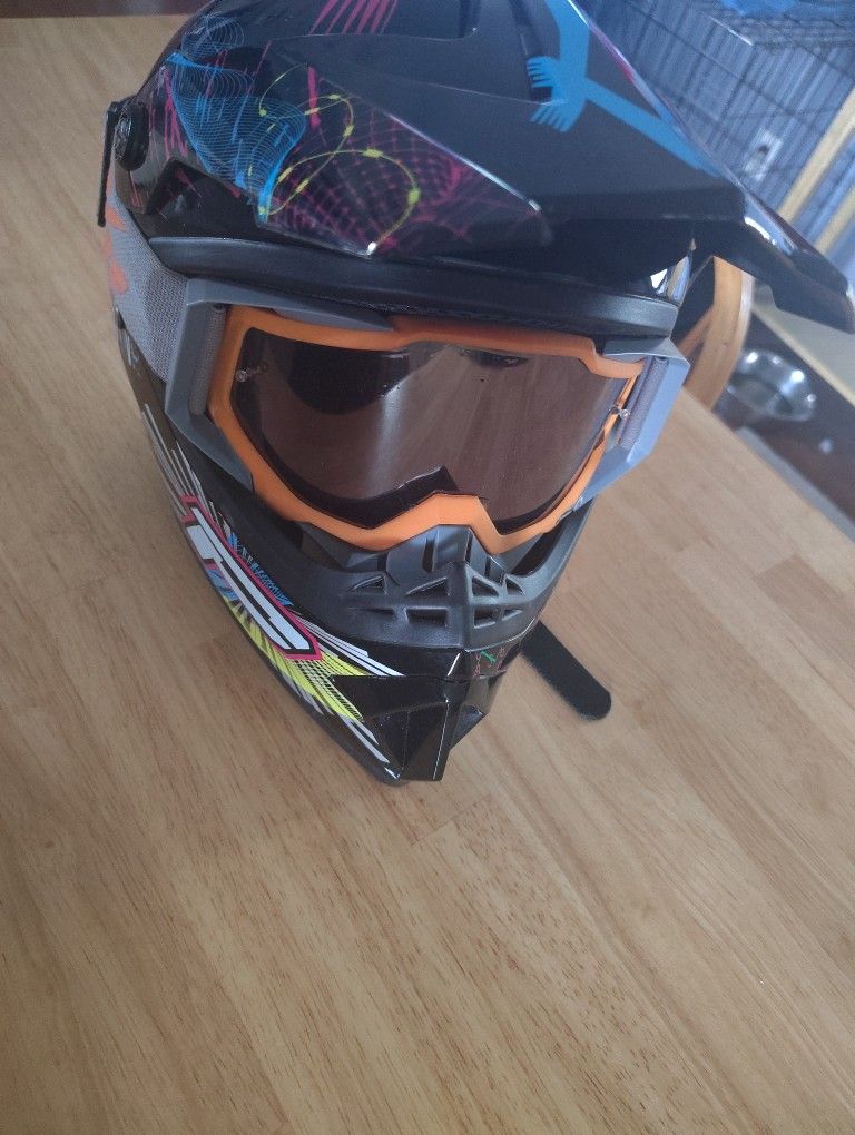 Riding Helmet With Goggles