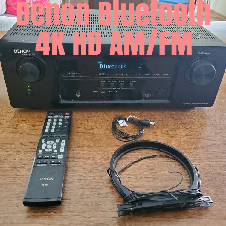 Denon Bluetooth Full 4K HD AVR S510BT 5.2 Channel Receiver HomeTheater AM FM Remote  
