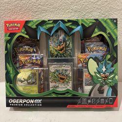 Ogerpon EX Pokemon Premium Collection (6 Booster Packs and Promo Cards)