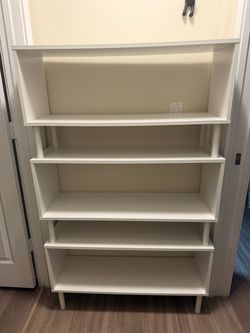 White 5-Shelf Bookcase with Legs