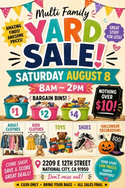 Multi Family Yard Sale Saturday August 8