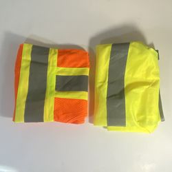 Neon Yellow & Orange Safety Reflective Vests | Pack Of 2 High Visibility Vests