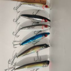 Lot Of 6 Ocean Top Water Big Game Fishing Lures 