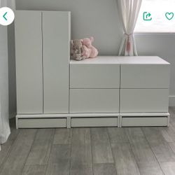 IKEA SMÅSTAD / UPPFÖRA Wardrobe with Drawers – Excellent Condition