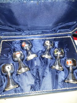 6 German antique silver cups