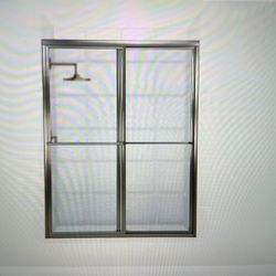 NEW Newport Sliding Shower Door Aquatex Glass Chrome
