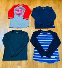 Boys Size M 8 Shirt Lot of 4 Under Armour Gap OshKosh Long Sleeve Tees, Like New