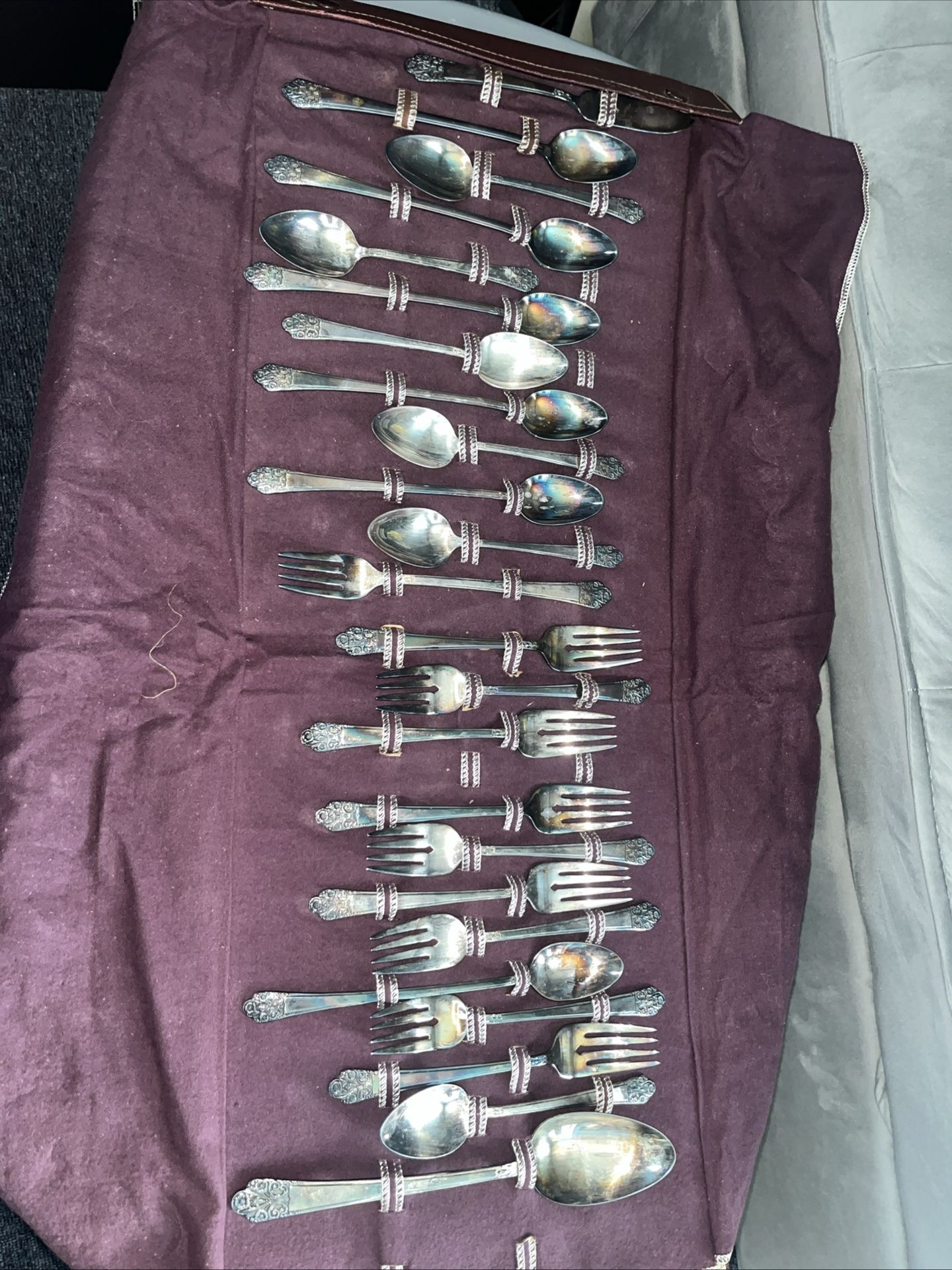 Vintage Silverware Set And Book Holder 