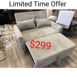 Corduroy Sleeper Convertible Loveseat Pull Out Bed  // Limited Time Offer 
