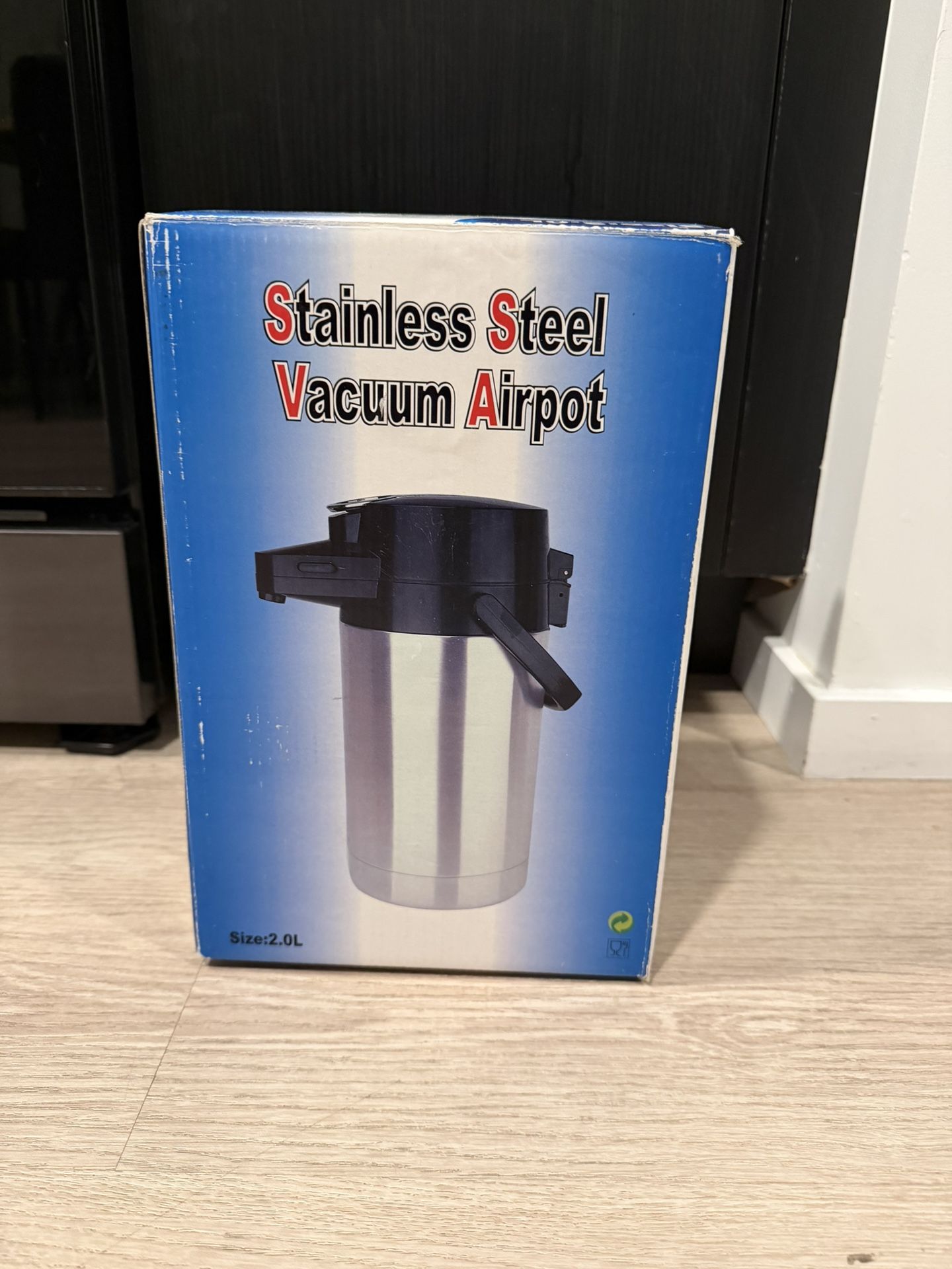 Hot/Cold Beverage Airpot Dispenser – 2L Stainless Steel