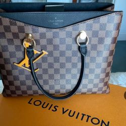 LV Riverside Damier Ebene Shoulder Bag Brown/Black