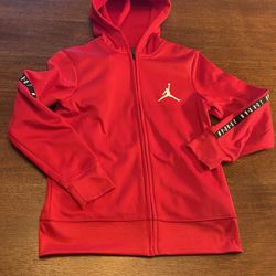 Air Jordan Red Hoodie Hooded Full Front Zip up Sweatshirt MSRP $48 Boys Youth Small 