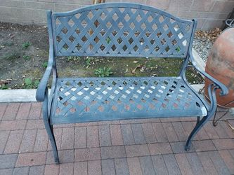 2 Outdoor Metal Garden Benches – Good Condition
