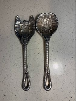Vintage Arthur Court Elephant Salad Serving Utensils – Aluminum Pair