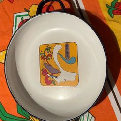 Vantage Peter Max  Blue.  Enamel Cooking Pot 1960S 8 Inches Light Wear Kitchenware