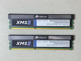 CORSAIR DDR3 8GB( 2X4GB ) 9-9-9-24 1.65V ver8.16 CMX8GX3M2A1600C9 - Guarantee works perfect.
