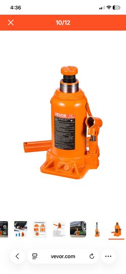 Summer Sale  VEVOR Hydraulic Bottle Jack, 20 Ton (44092 lbs) Capacity, 8.9-17.1 Inch Lifting Range, Heavy Duty Welded Bottle Jack for Car, SUV, Pickup