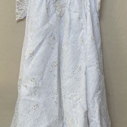 VINTAGE Pallas Athena white Pearl Sleeved Lace Wedding Dress Size 4-6 NEED GONE