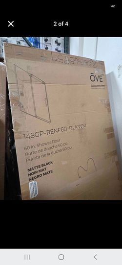 OVE Decors Renfrew Frameless Soft-close Sliding Shower Door black