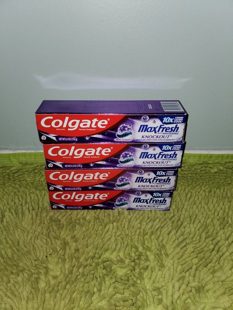 4 Colgate Toothpaste Maxfresh 6.3oz Mint Fusion