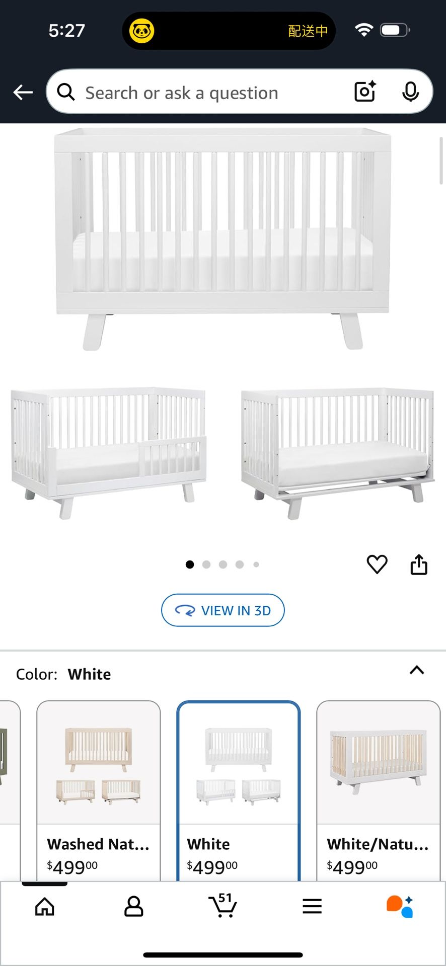 Babyletto Hudson 3-in-1 Convertible Baby Crib With Newton Baby Crib Mattress