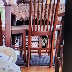 36" High dining table with 8 chairs