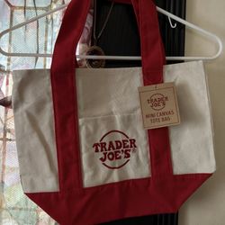Trader’s Joe Mini Canvas Tote Red