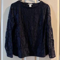NEW h&m dark blue blouse