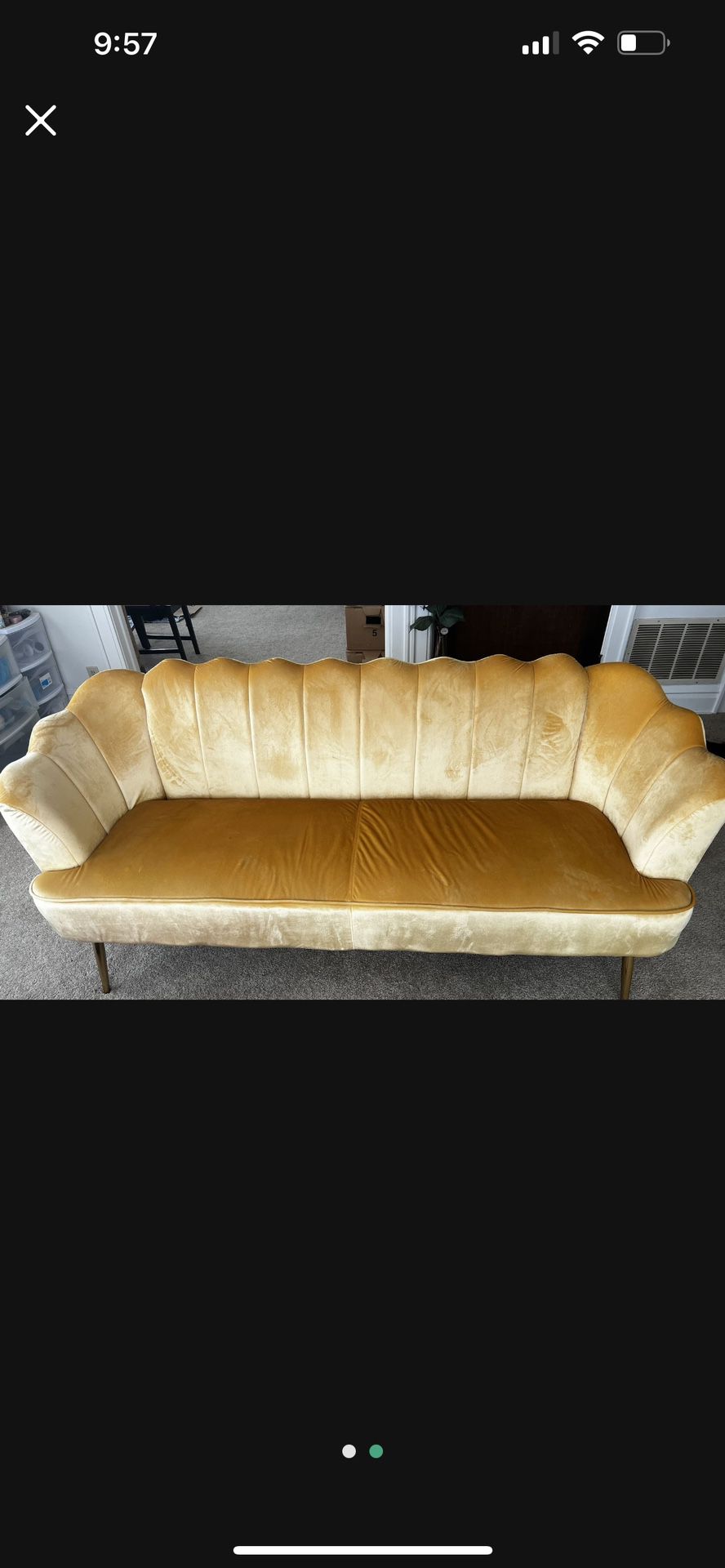 Gold Clamshell Sofa