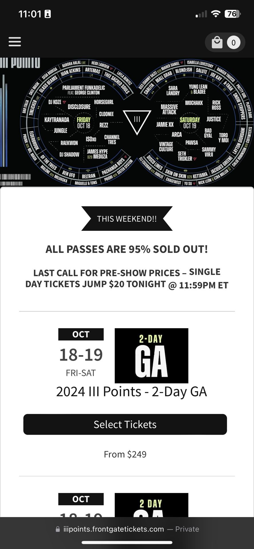 2 tickets for Ill Points Miami (2- day pass)