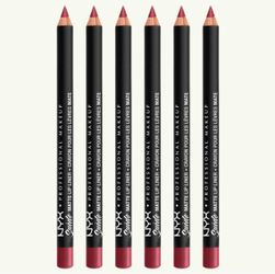 6 Pieces Of YX Professional Makeup Suede Matte Velvet Smooth Lip Liner - Vegan Formula  - Color - CHERRY SKIES