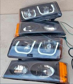 03-06 Chevrolet Silverado Avalanche LED DRL Headlights Luces Micas Calaveras Faros Faroles Focos Che