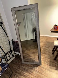 Large Gray Mirror— Excellent Condition
