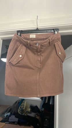 Aritzia denim brown skirt
