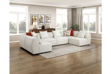 Brand New 7-Piece Modular Cream Linen Sectional 