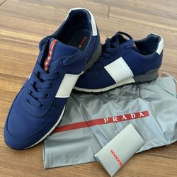 Prada Sneaker Blue Nylon W/dust Bag 