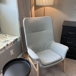 IKEA VEDBO High back armchair, light green fabric