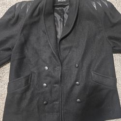 Vintage JOFELD Black Double Breasted Wool Coat Women’s Plus Size 3X Oversized USA Made