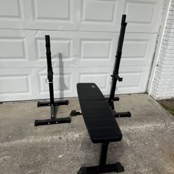 Rack Adjustable and Flat bench combo 